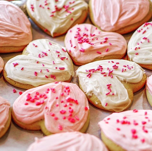 They’re here, for a limited time... our Valentines Day heart shaped sugar cookies! Come and get em while they last!