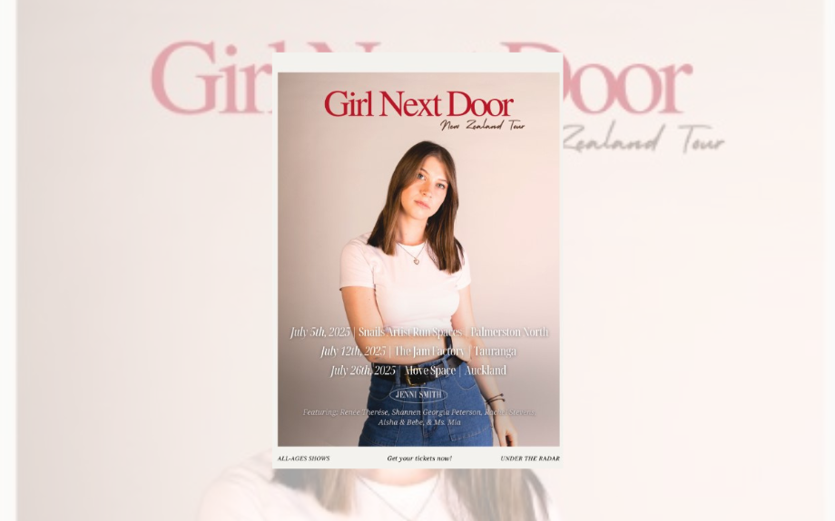 RISING SINGER-SONGWRITER JENNI SMITH ANNOUNCES FIRST EVER NEW ZEALAND TOUR ‘GIRL NEXT DOOR’ 
