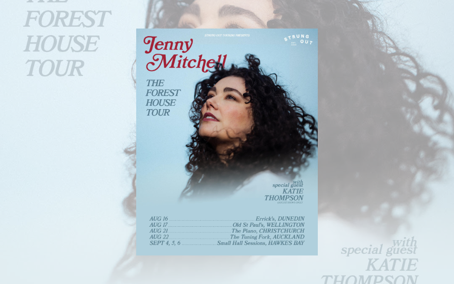 Jenny Mitchell Adds NZ Dates to the “Forest House” Tour, and adding support for Women's Refuge.