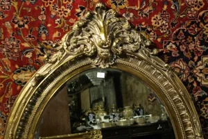 Renaissance Antique Dublin Ireland DULL GOLD OVAL MIRROR