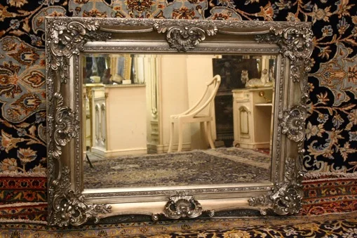 SILVER FRAMED MIRROR