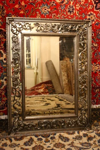 DOUBLE FRAMED MIRROR IN SILVER AND GOLD