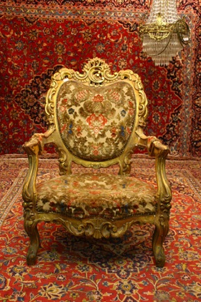 Large heavily carved antique chair renaissance antique dublin ireland