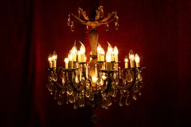 Renaissance Antique Dublin Ireland DARK OLD CHANDELIER