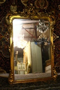 CARVED WOOD OVERMANTLE MIRROR