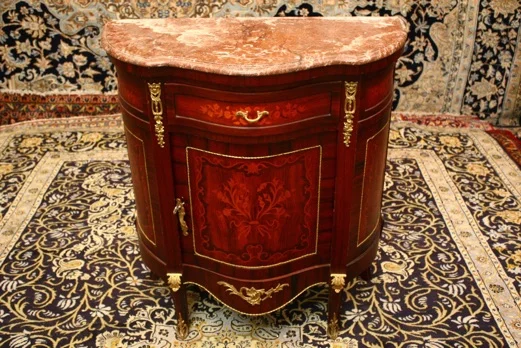 MARBLE TOPPED INLAID CABINET
