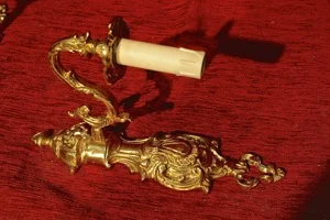 Renaissance Antique Dublin Ireland Solid brass single arm wall lights