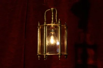 Renaissance Antique Dublin Ireland SMALL SOLD BRASS LANTERN