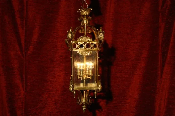 Renaissance Antique Dublin Ireland SOLID BRASS SQUARE LANTERN