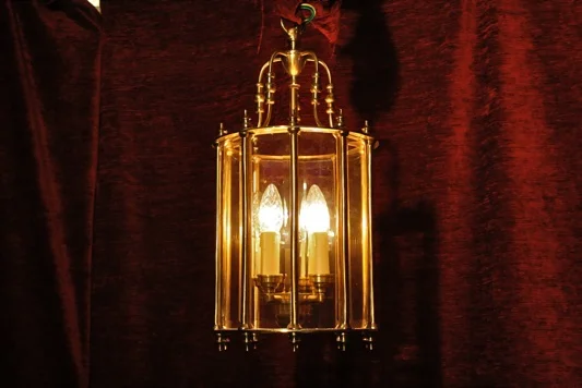 Renaissance Antique Dublin HEAVY SOLD BRASS SECTIONED LANTERN