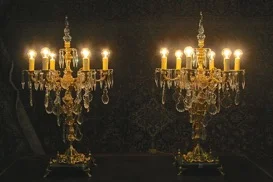 Renaissance Antique Dublin Ireland Electrified candelabra