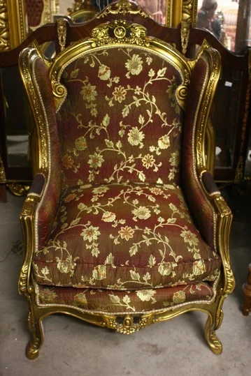 Renaissance Antiques Dublin Ireland NICE QUALITY GILT WINGBACK CHAIR