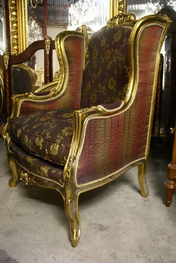 Renaissance Antiques Dublin Ireland NICE QUALITY GILT WINGBACK CHAIR