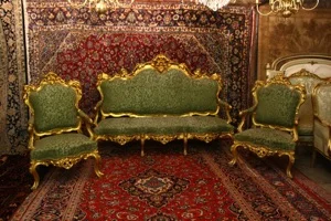 Renaissance Antiques Dublin Ireland OLD GILT SALON 3 SEATER AND TWO CHAIRS