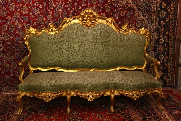 Renaissance Antiques Dublin Ireland OLD GILT SALON 3 SEATER AND TWO CHAIRS