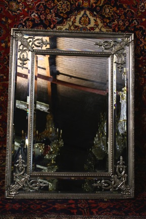 Renaissance Antique Dublin Ireland MEDIUM SILVER DOUBLE FRAMED MIRROR