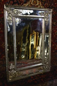 Renaissance Antique Dublin Ireland MEDIUM SILVER DOUBLE FRAMED MIRROR