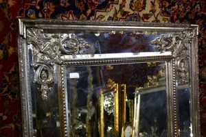 Renaissance Antique Dublin Ireland MEDIUM SILVER DOUBLE FRAMED MIRROR