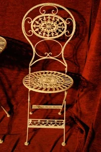 Renaissance Antique Dublin Ireland GARDEN SET WROUGHT IRON TABLE AND TWO CHAIRS
