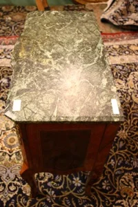 Renaissance Antique Dublin Ireland Marble topped sideboard table with inlay and brass mounts 