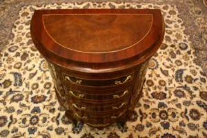 Renaissance Antique Dublin Ireland Semi circular inlaid chest of drawers 
