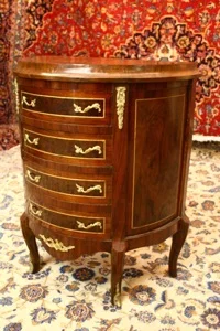 Renaissance Antique Dublin Ireland Semi circular inlaid chest of drawers 