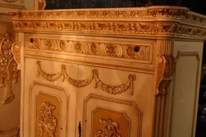 Renaissance Antiques Dublin Ireland Old painted white/cream carved wood french childs wardrobe