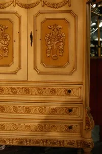 Renaissance Antiques Dublin Ireland Old painted white/cream carved wood french childs wardrobe