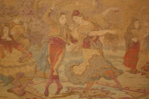 Renaissance Antique Dublin Ireland This is a nice old tapestry depicting dancers 