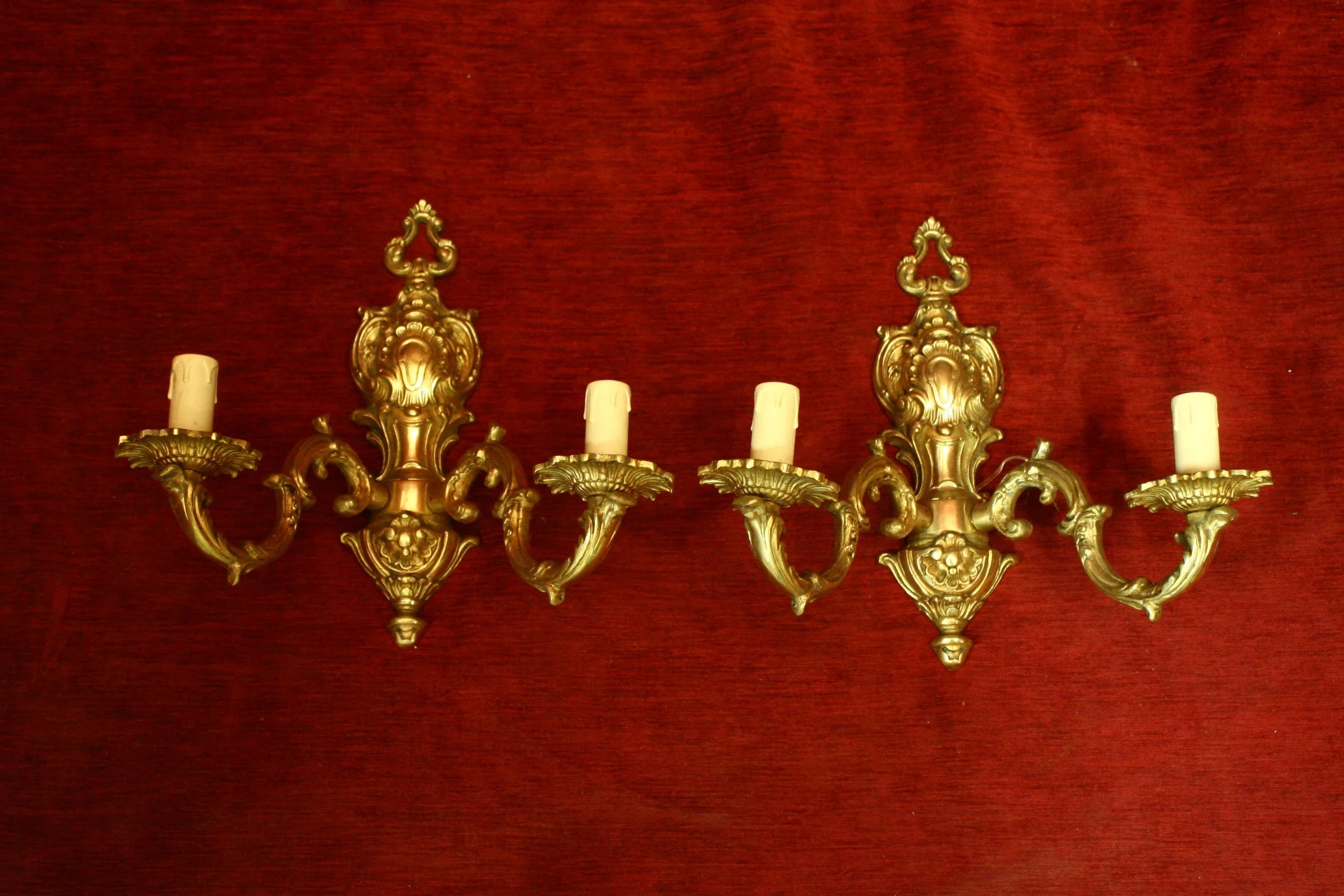 Renaissance Antique Dublin Ireland brass double wall lights