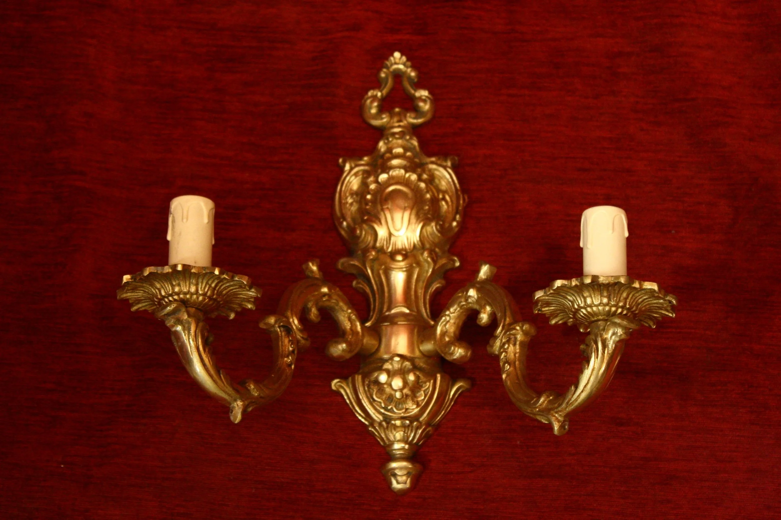 Renaissance Antique Dublin Ireland brass double wall lights