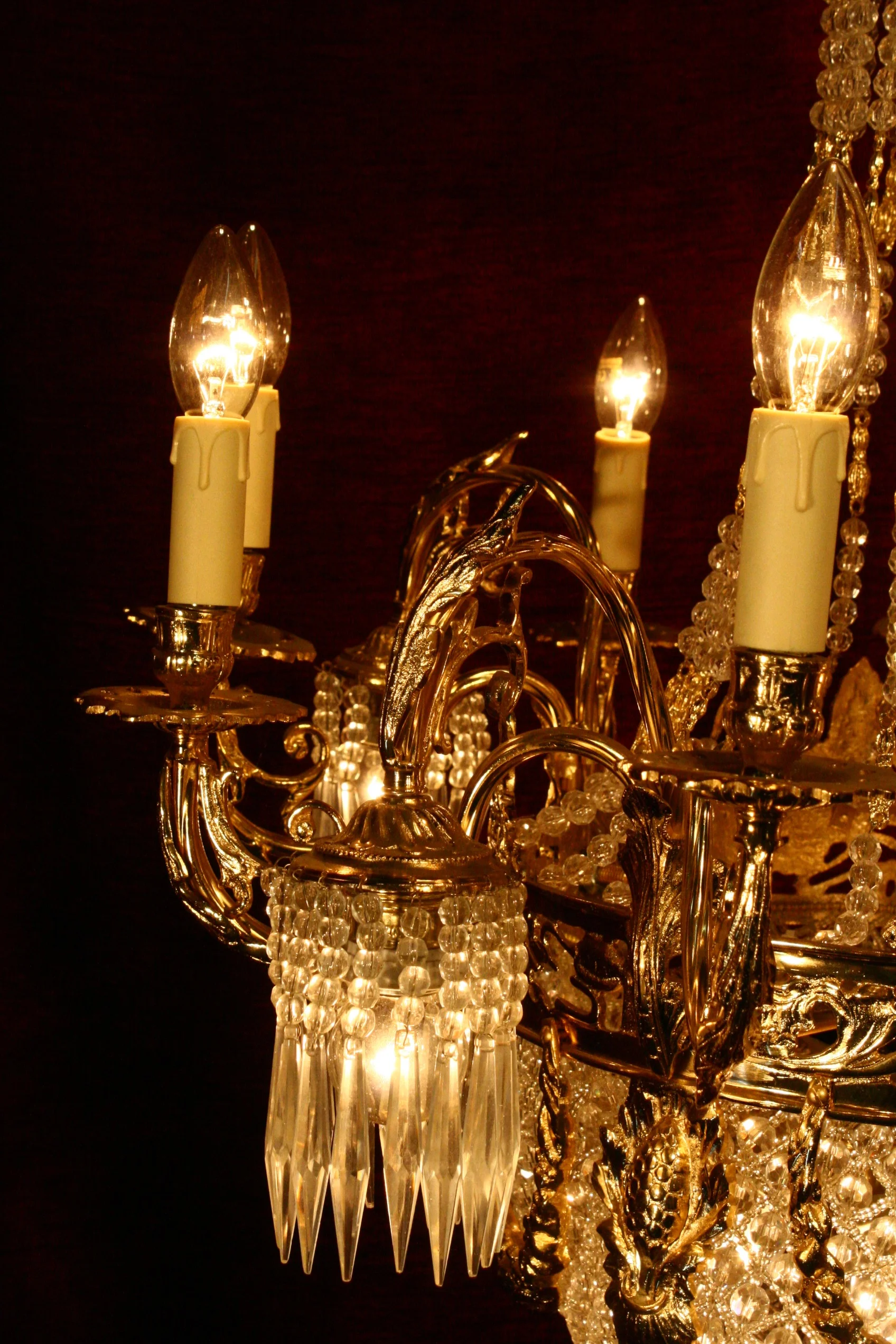 Renaissance Antique Dublin Ireland Gold plated chandelier