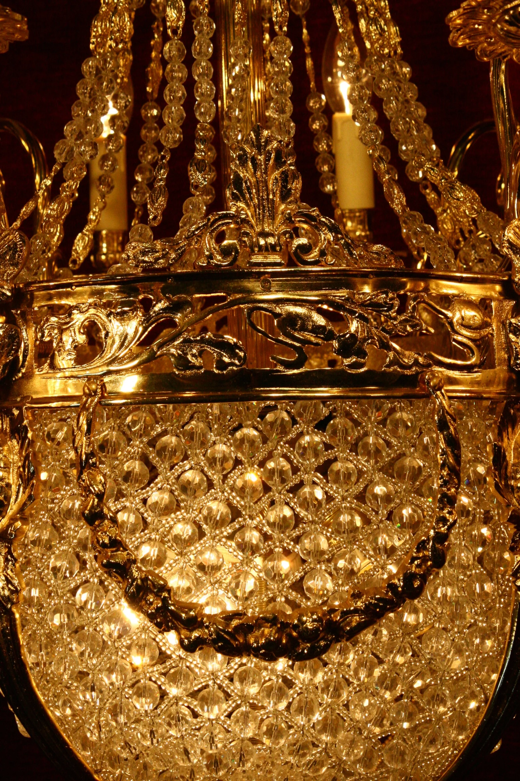 Renaissance Antique Dublin Ireland Gold plated chandelier