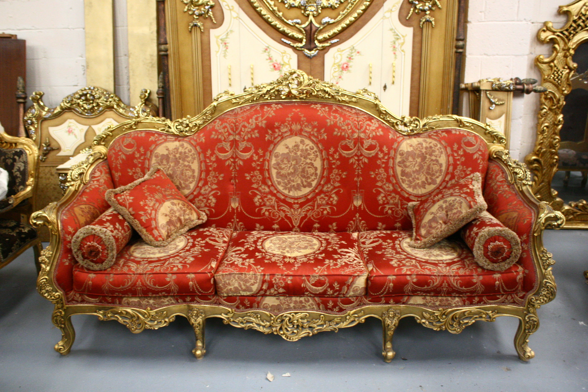 Gilt sofa salon chairs french Renaissance Antique Warehouse Dublin ireland