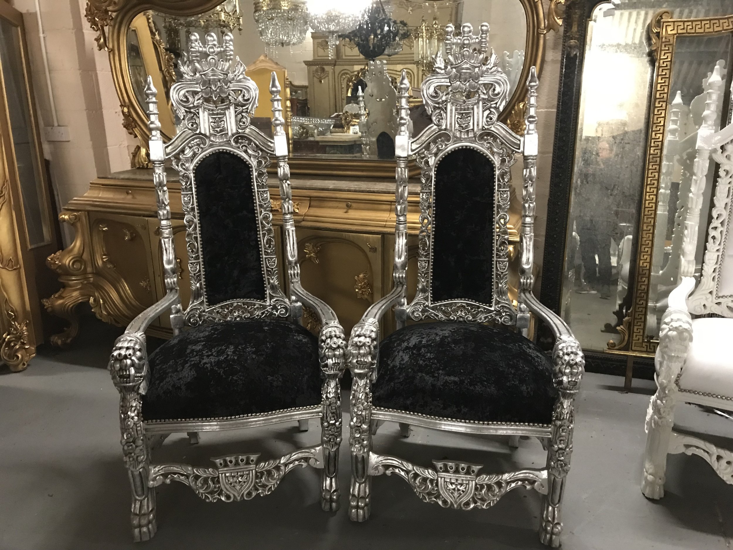 kings chairs Renaissance Antique Furniture and Lighting Warehouse Dublin Ireland 