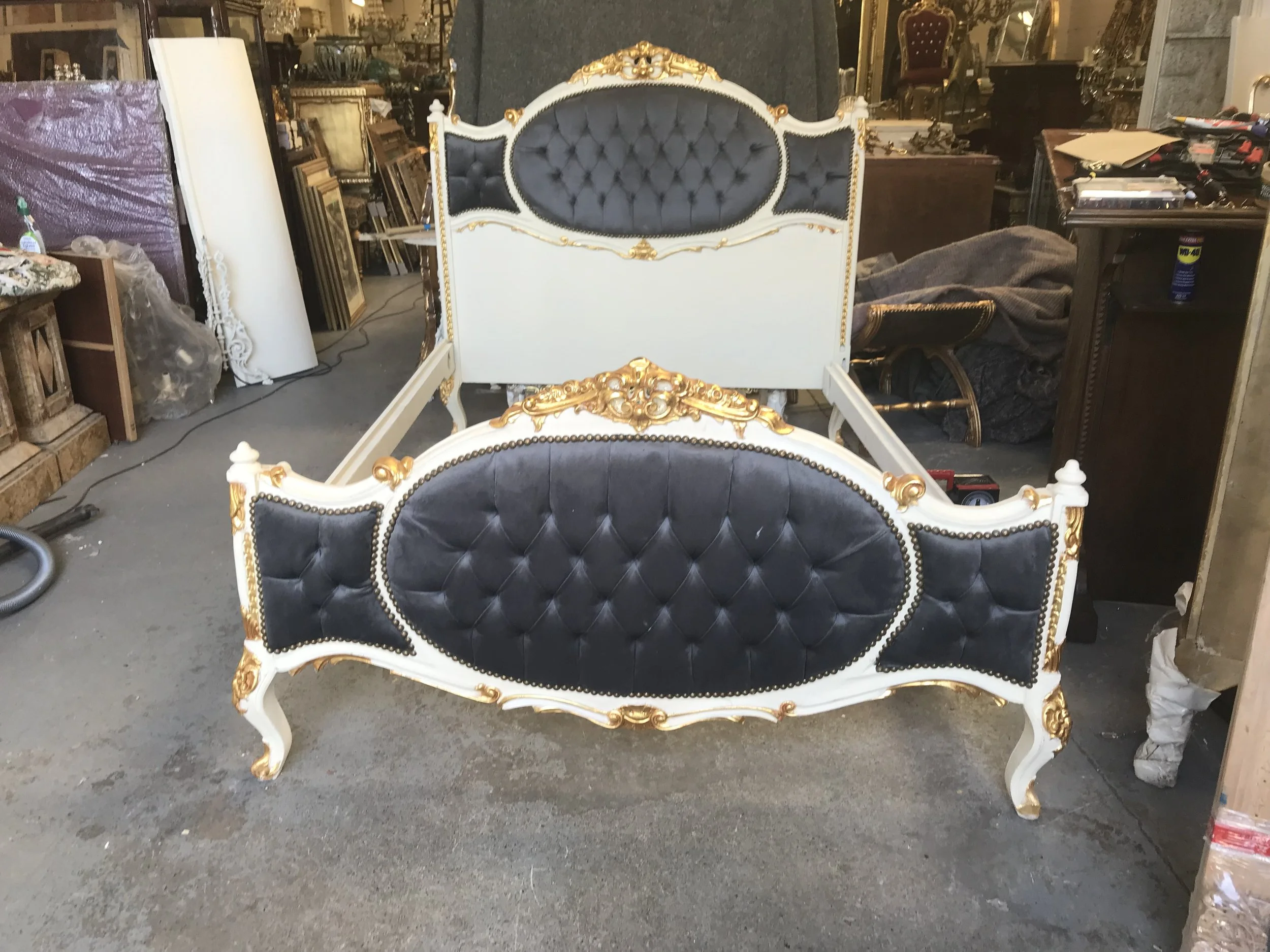 Antique bed that has been refurbished
