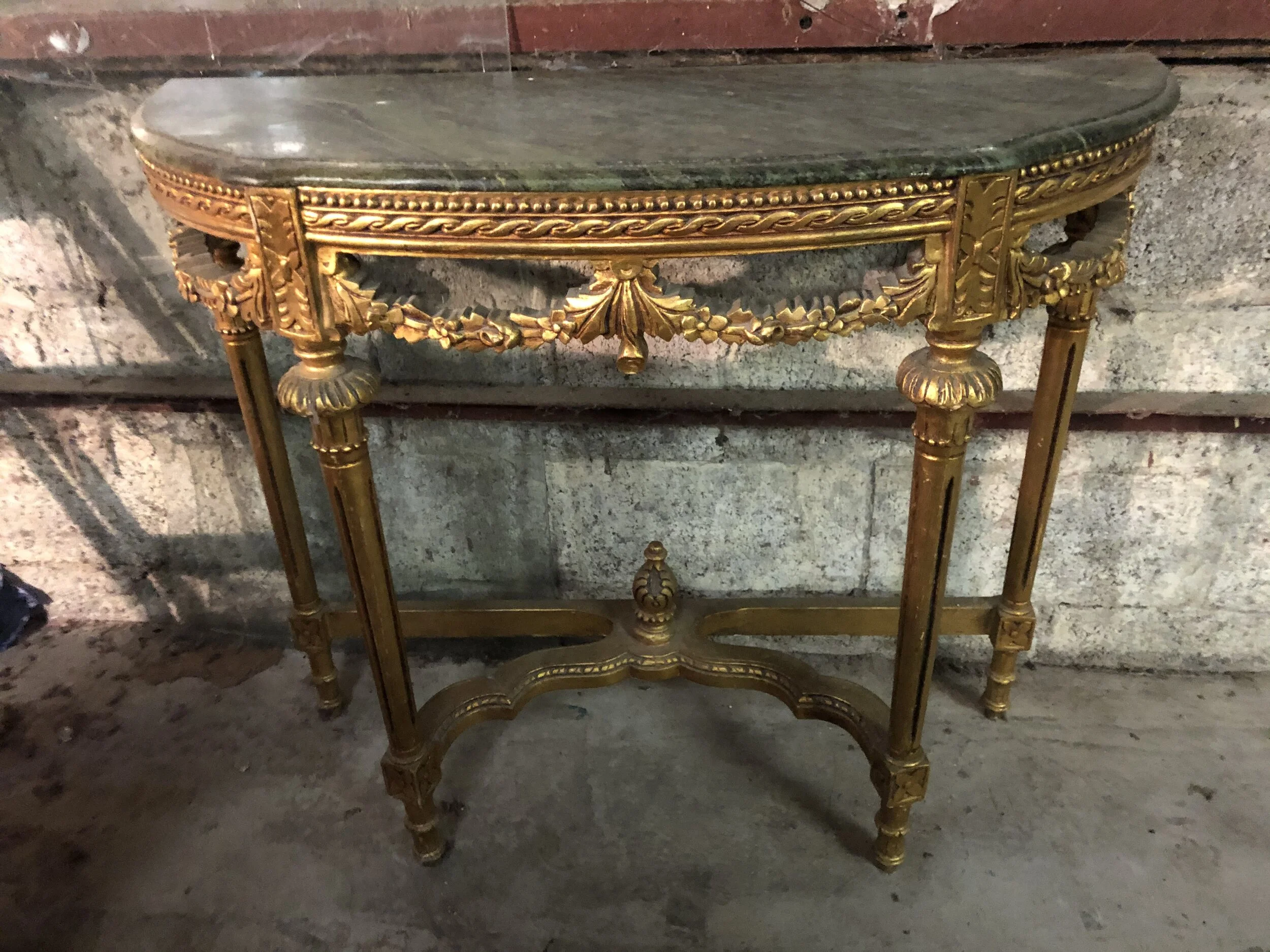 French style carved wood console table — RENAISSANCE