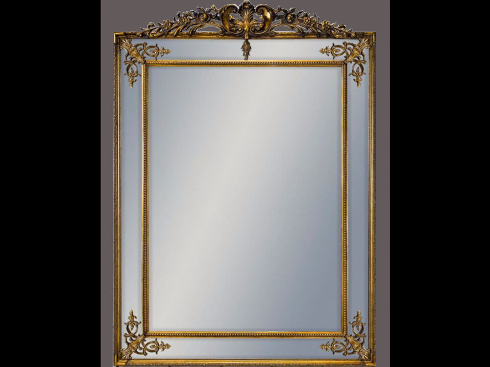 Large Gold Double Framed Mirror, Gold Frame Mirror Large