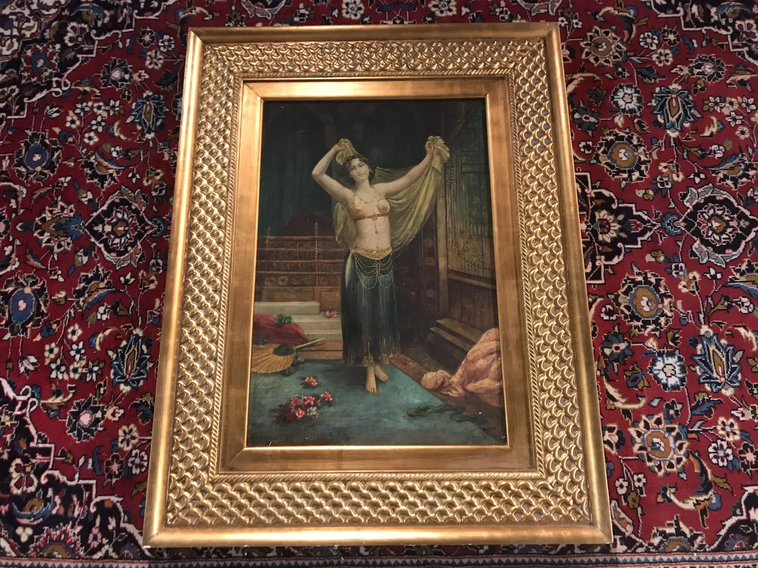 Oil on canvas painting Renaissance Antique Furniture and Lighting Warehouse Dublin Ireland