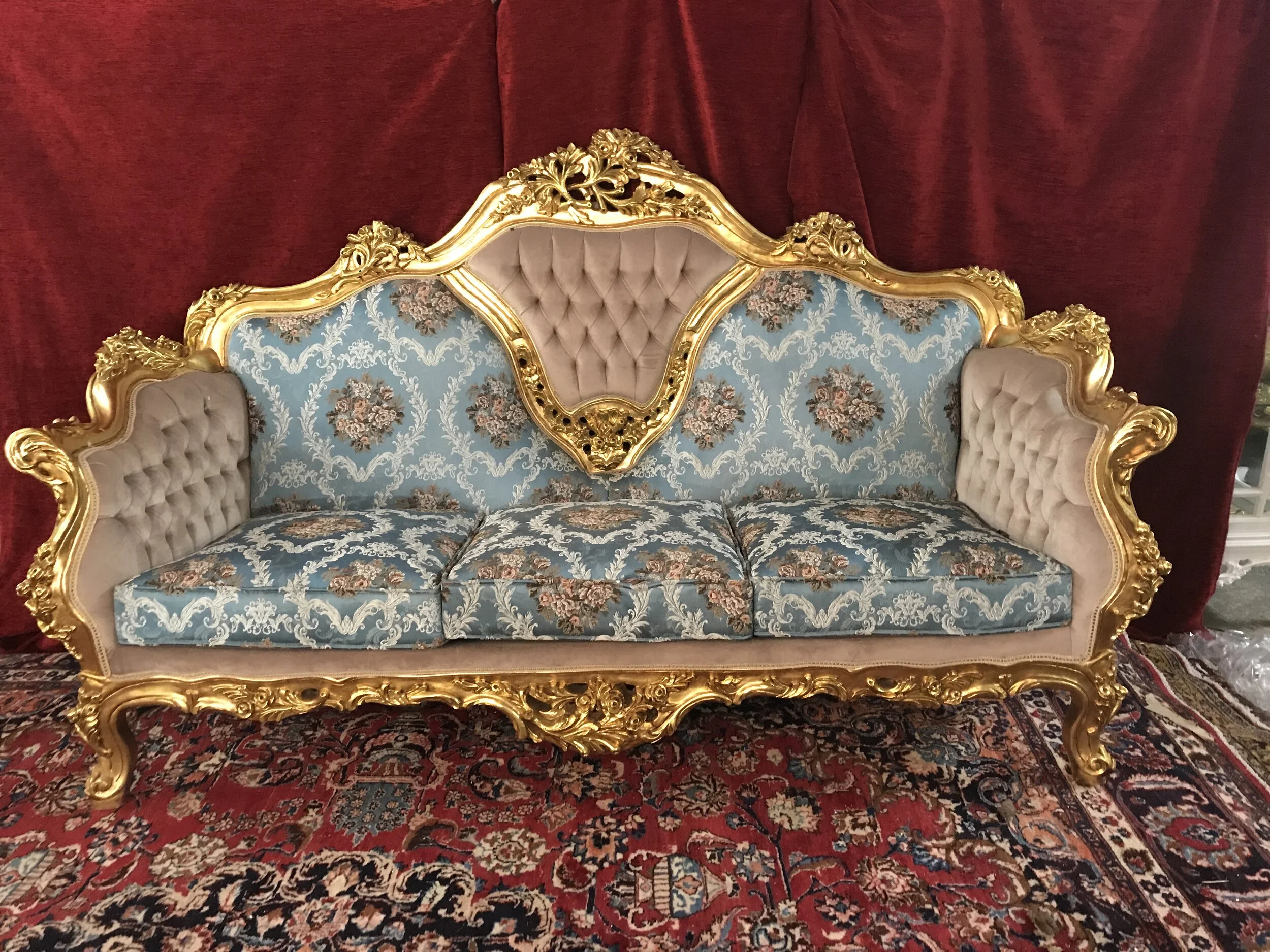 gold salon sofa