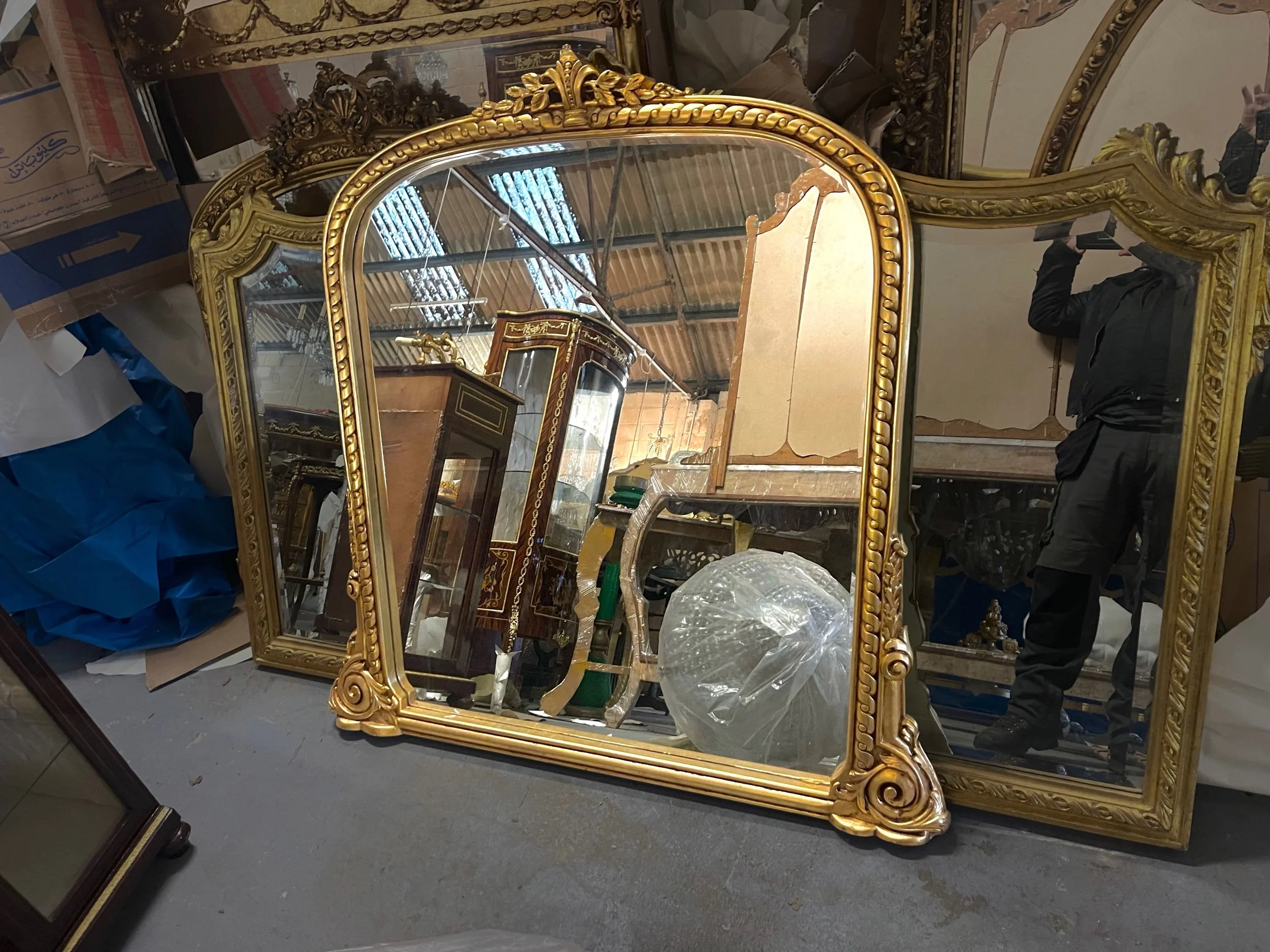 Very nice, highly Carved solid wood gilded Overmantle Mirror.