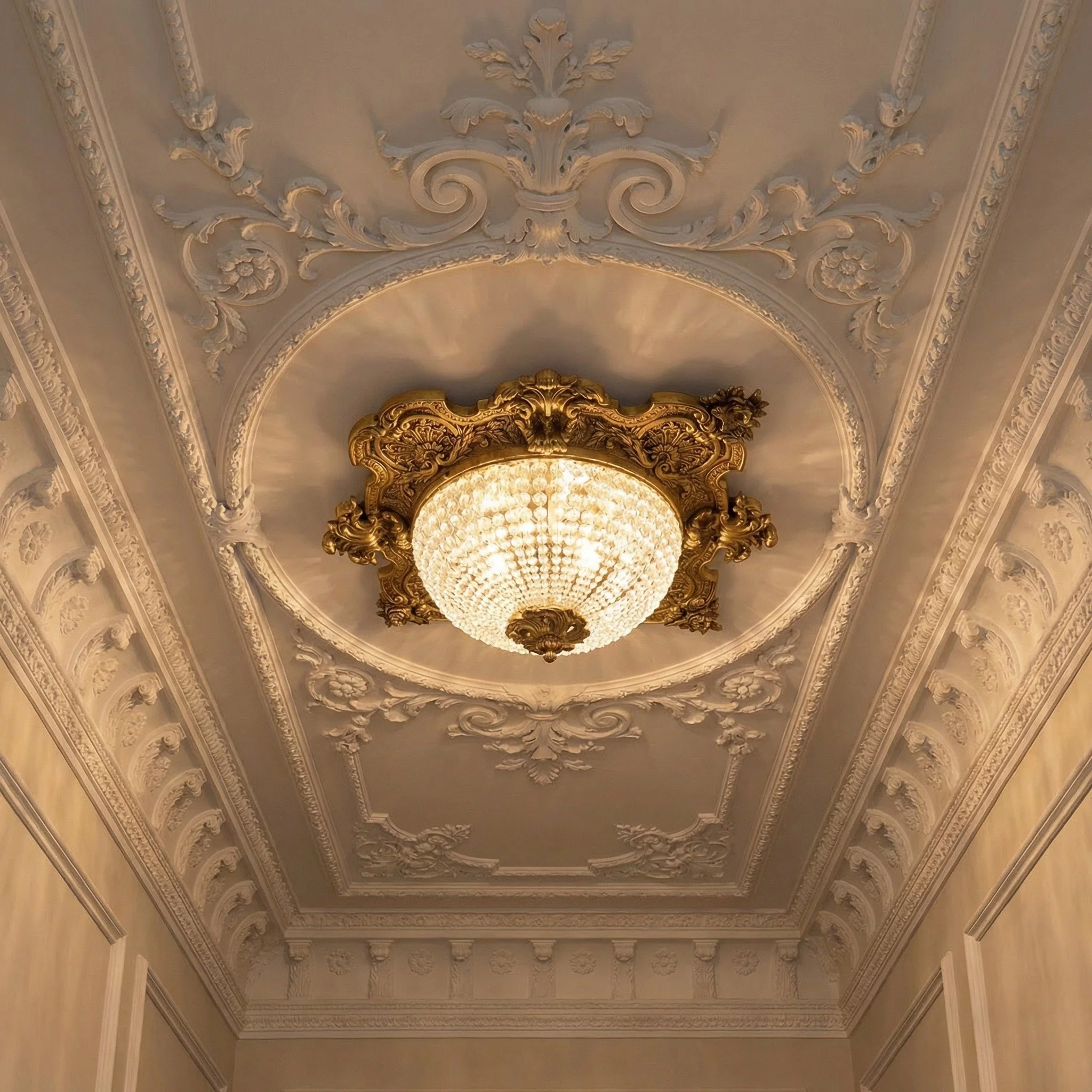 Flush mounted High quality Heavy brass Ceiling lamp