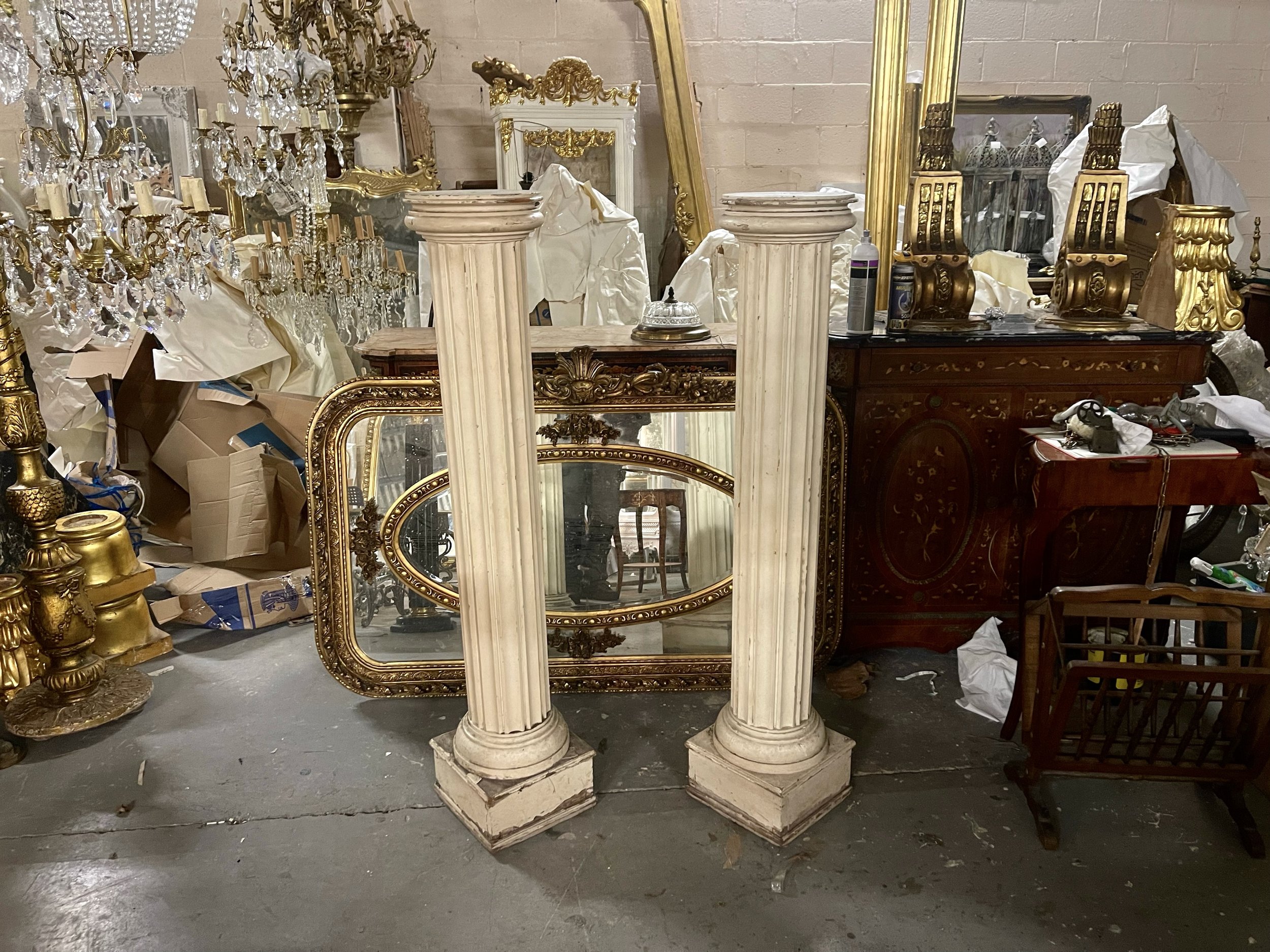 Pair of old tall pillars