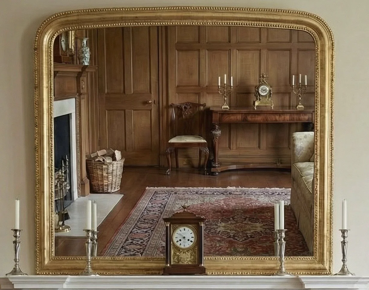 Antique style Overmantle mirror