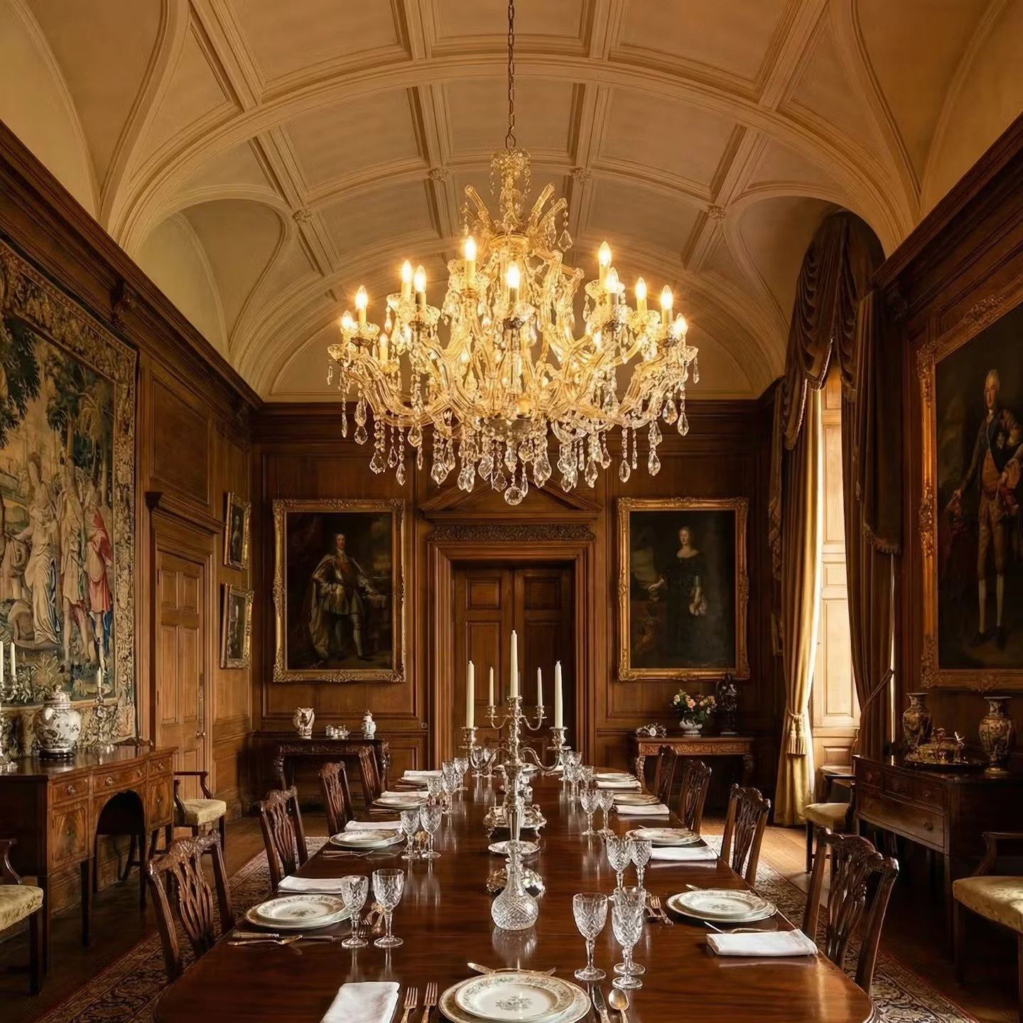 Very Large crystal chandelier.