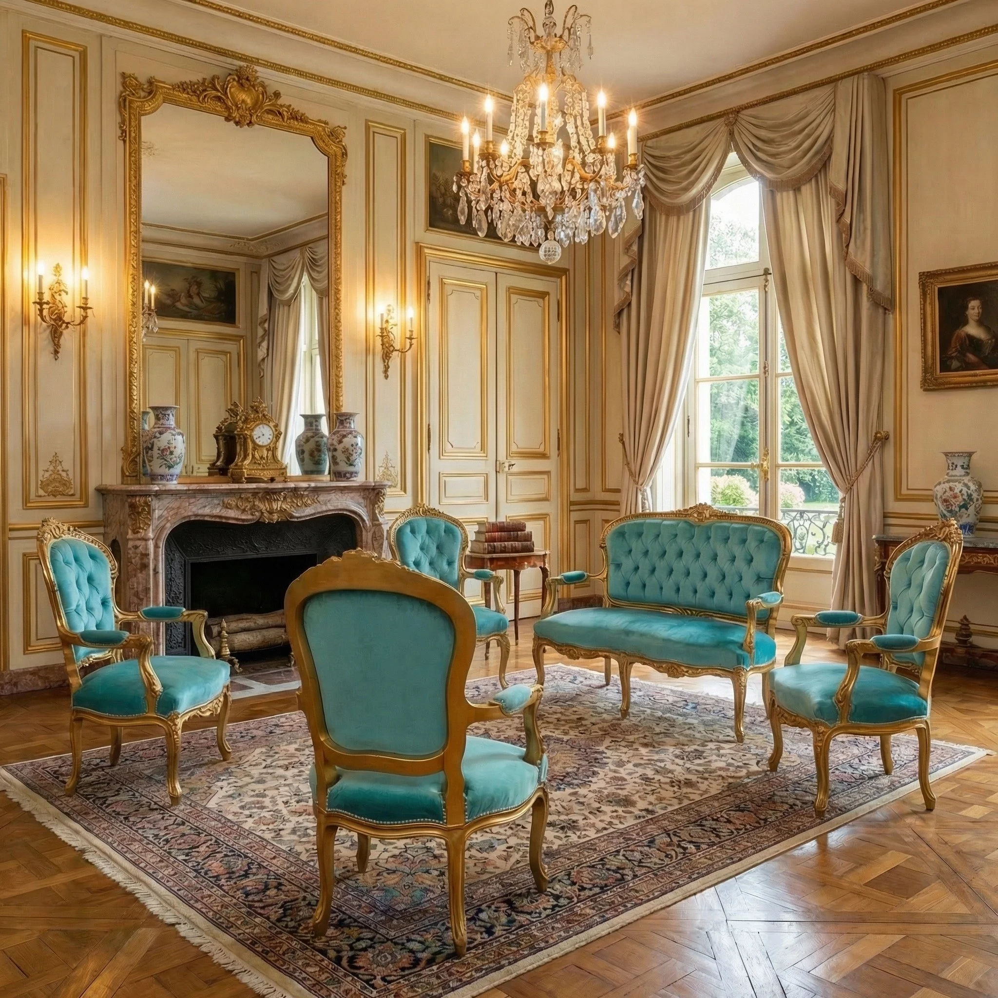 Good old salon set with new material and new gold