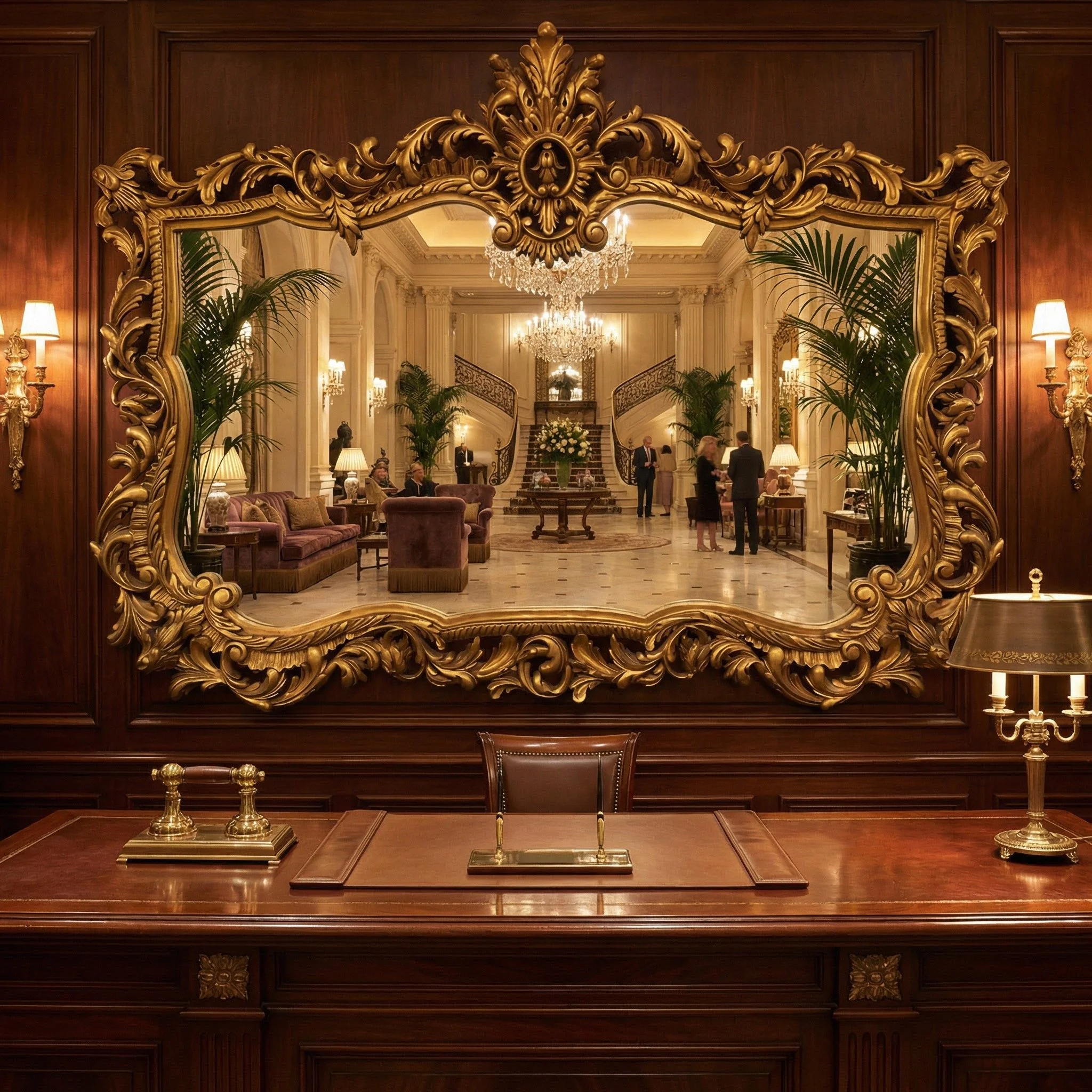 This is a fabulous old gilt gold mirror...great size ...3d carving