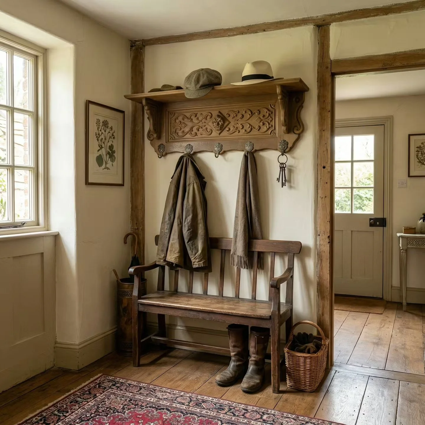 Very nice old coat and hat rack
