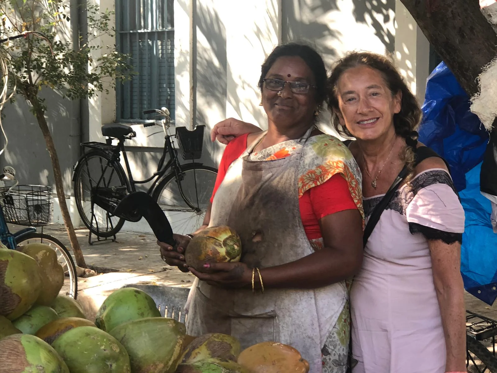 Lovely coconut lady and me