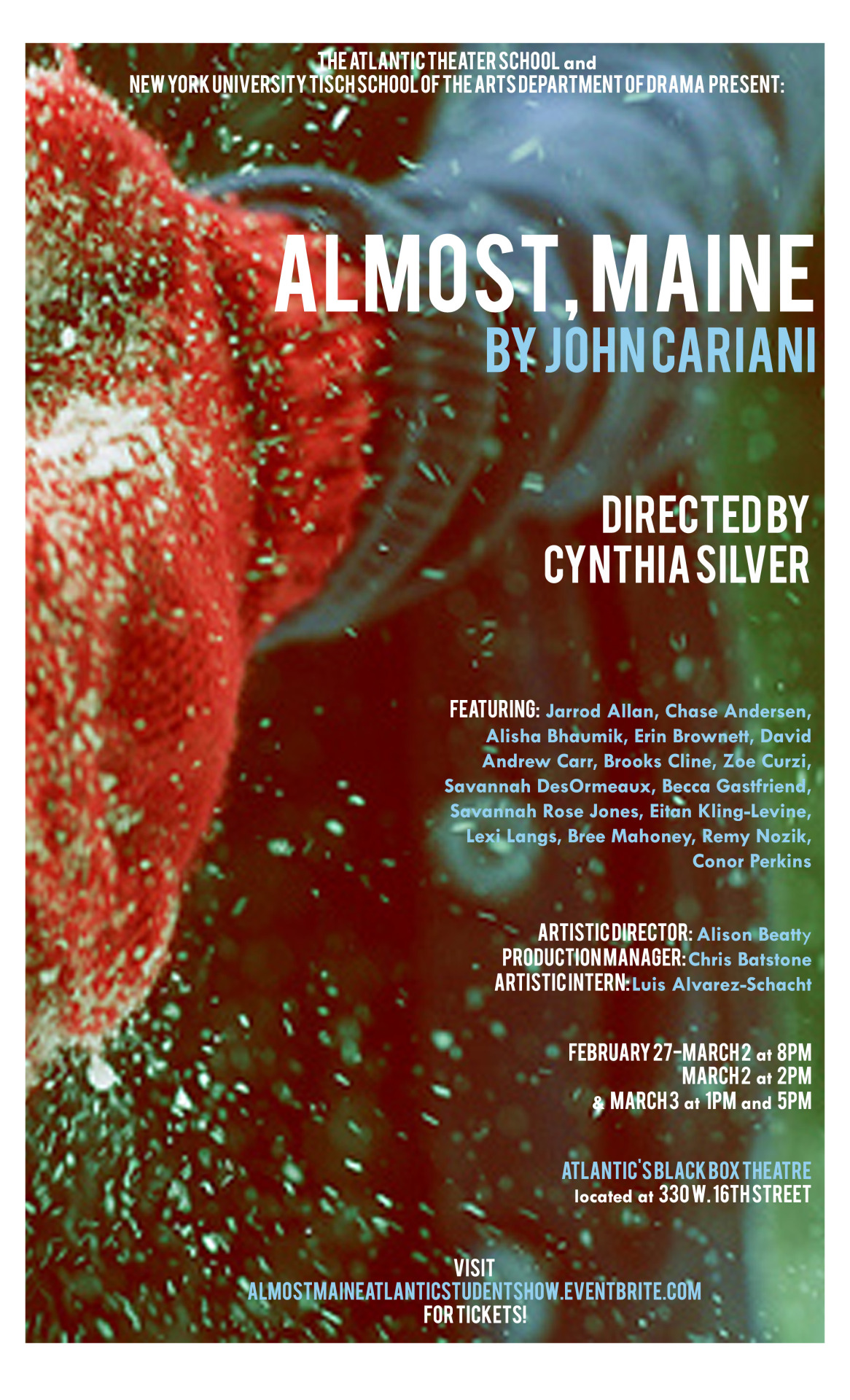  "Almost, Maine" at Atlantic Acting School and NYU Tisch School of the Arts poster 